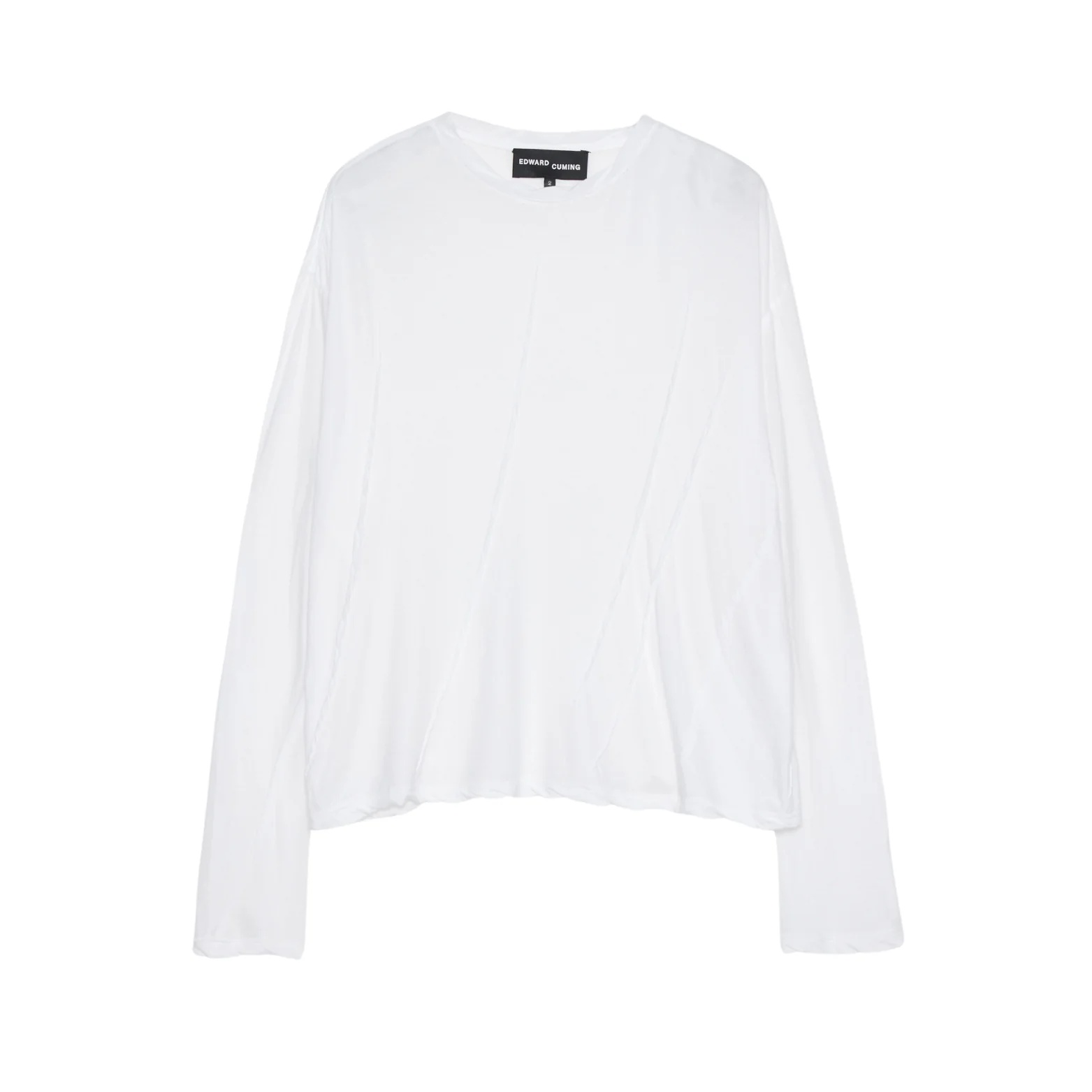 Edward Cuming Warped Dar Long Sleeve Tee White - 1