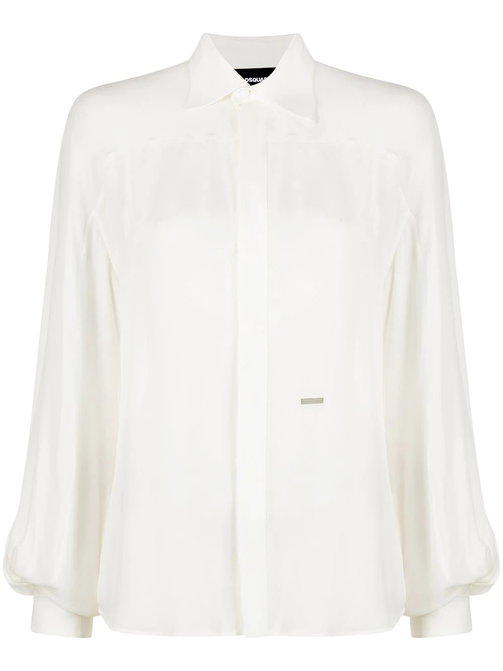 silk button-up shirt - 1