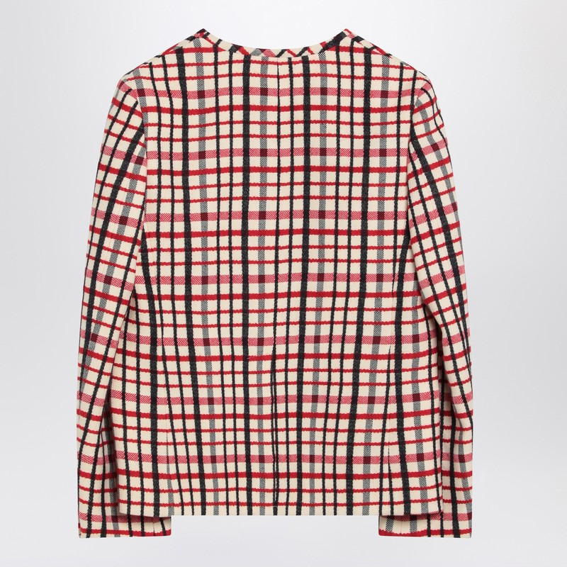 Valentino Check-Pattern Jacket In Virgin Wool And Cotton Women - 2