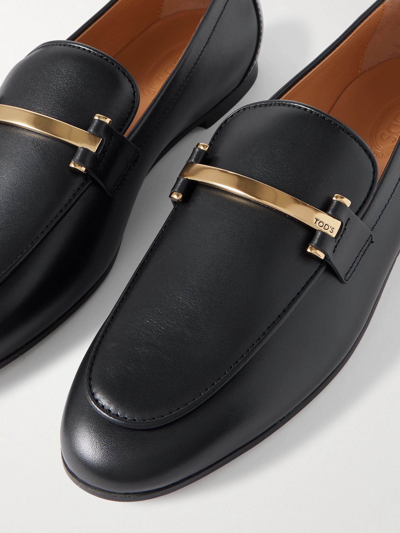 Embellished leather loafers Black - 4