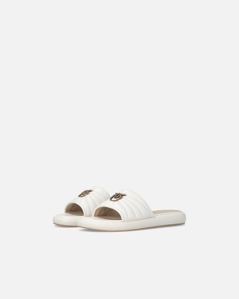 PERFORATED NAPPA LEATHER SLIP-ON SANDALS WITH LOVE BIRDS LOGO 6