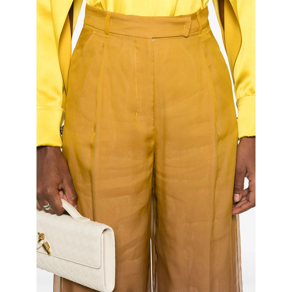 Max Mara Pianoforte Yellow Trousers - Palazzo Pants Women - 3