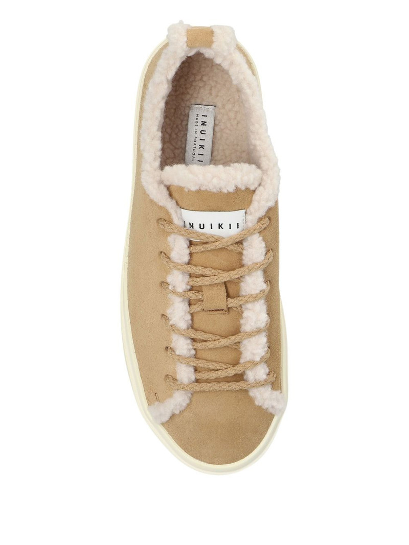 shearling-trimmed suede sneakers 3