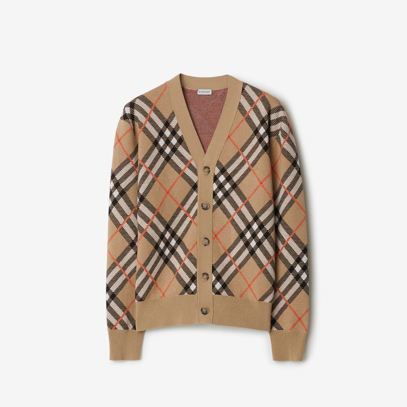 Check Wool Blend Cardigan 1