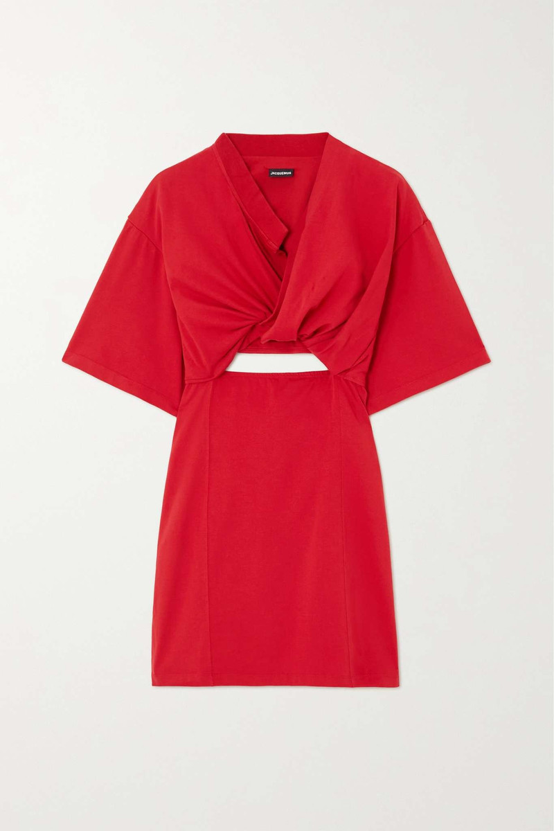 Bahia twist-front cutout cotton mini dress 1