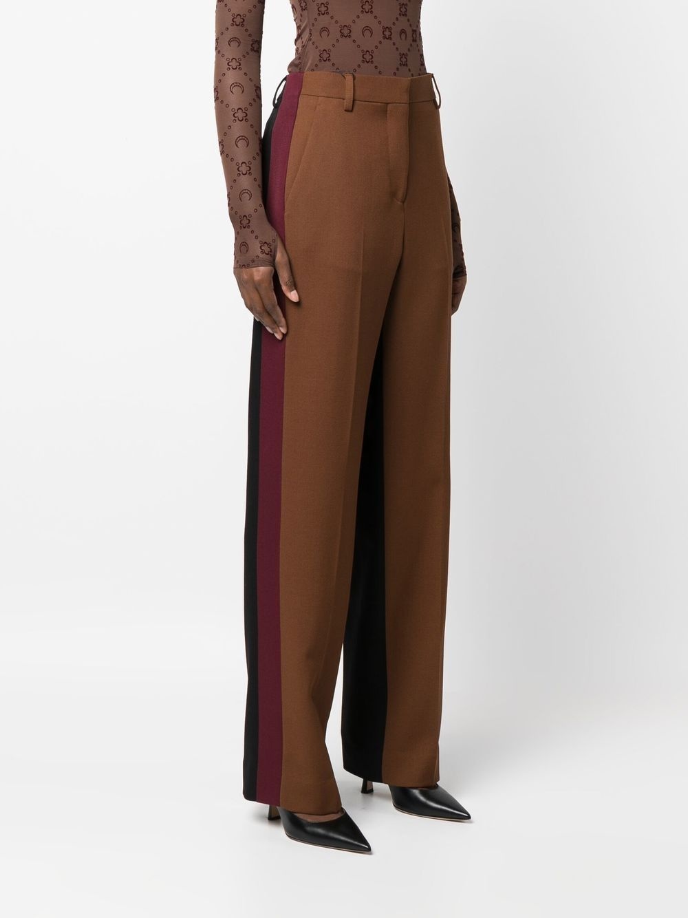 high-waist wool-blend trousers - 3