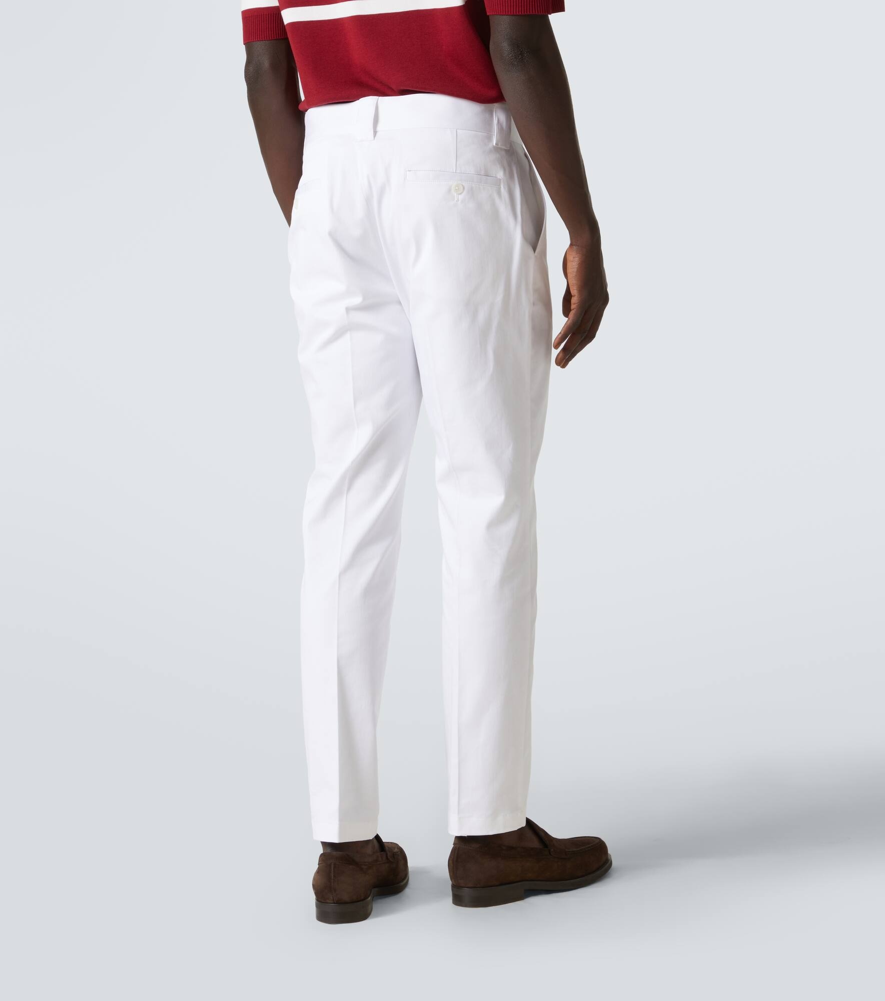 Cotton gabardine straight pants - 4