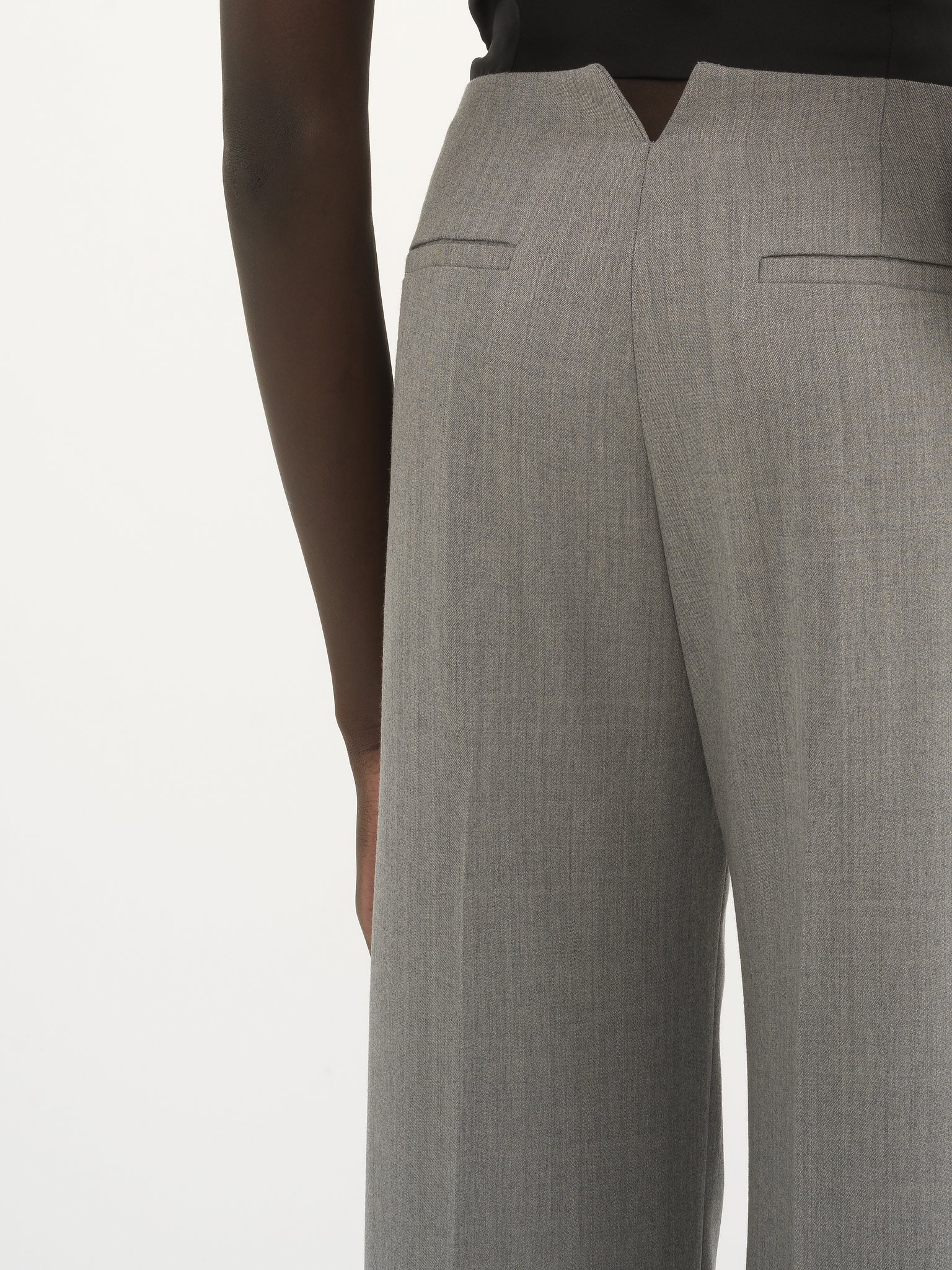 FLARE PANTS IN WOOL GRAIN DE POUDRE - 6