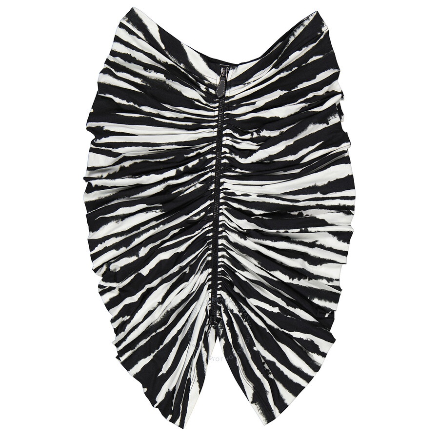 Burberry Monochrome Watercolour Print Ruched Detail Skirt - 2