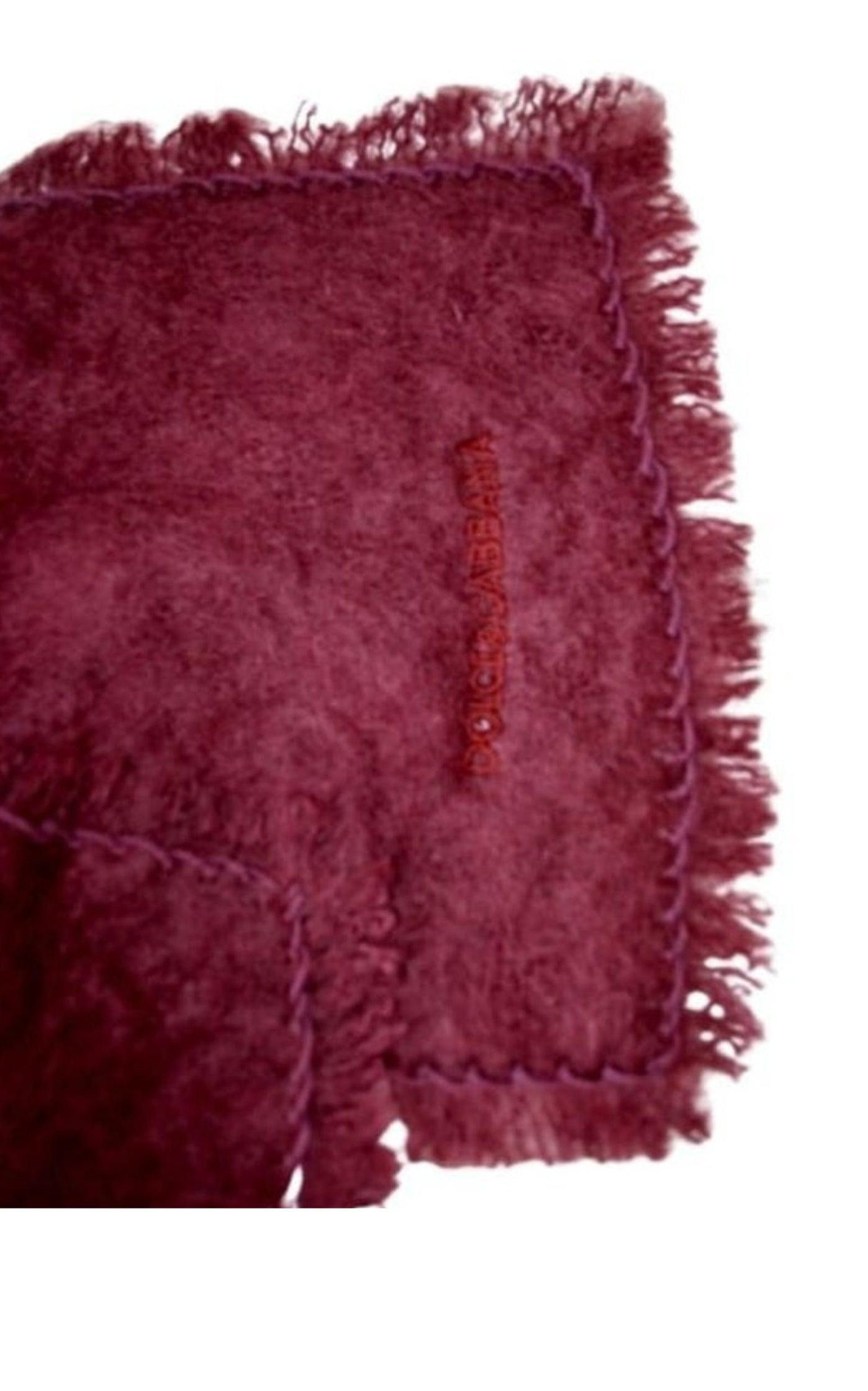 Bordeaux Knitted Mohair Wool Scarf - 3