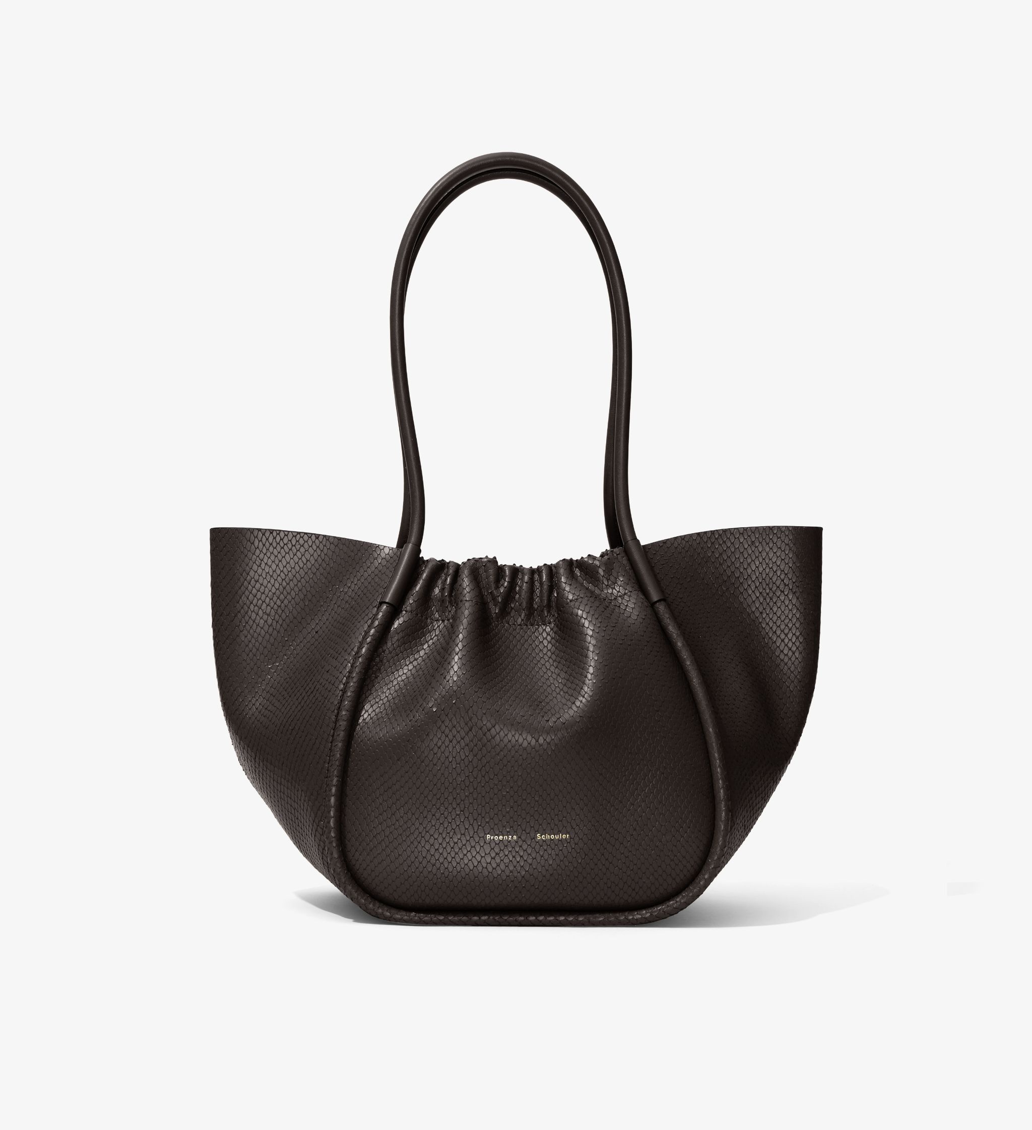 Carved Python Large Ruched Tote - 1