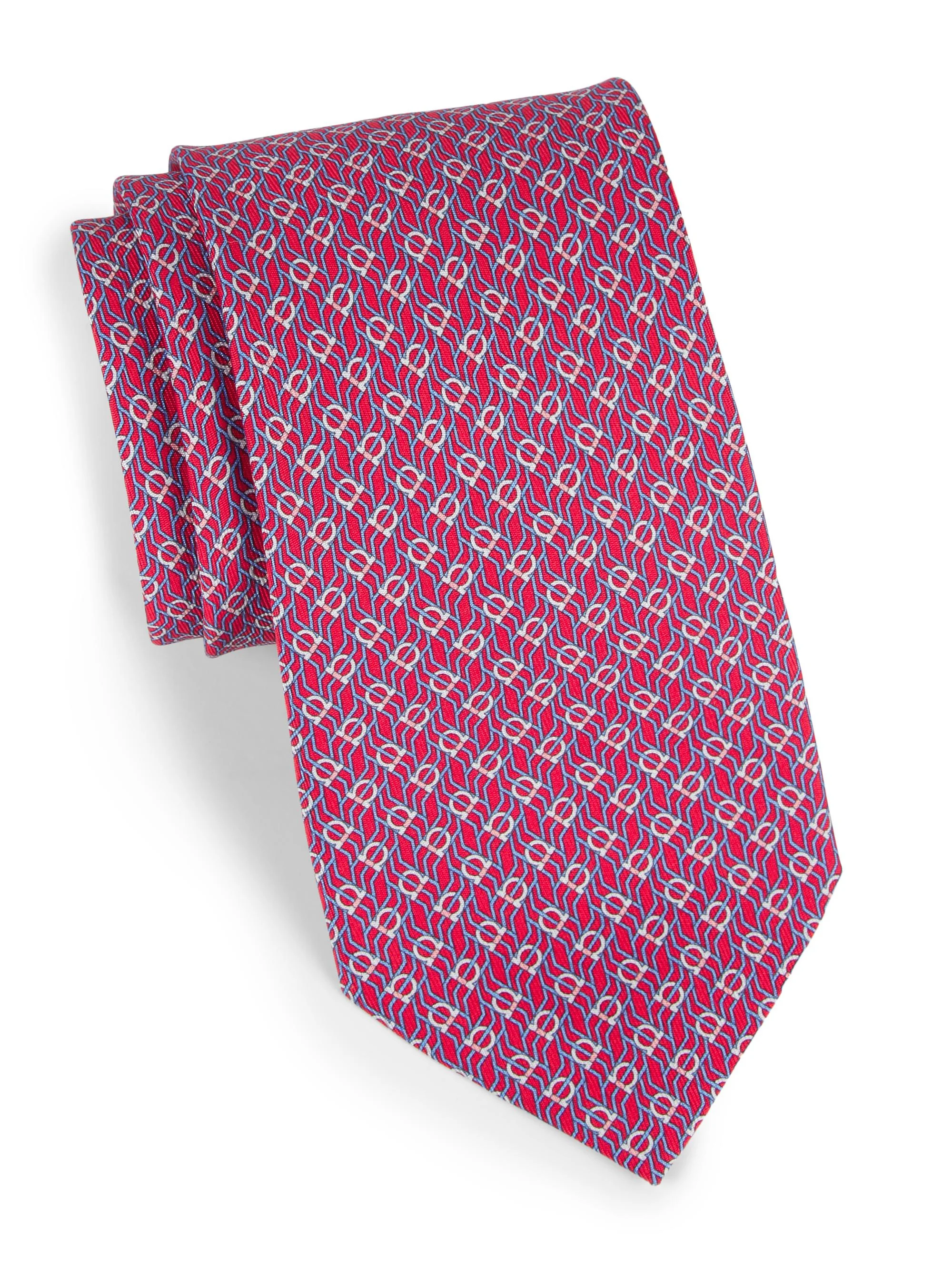 Men's Gancini Jacquard Tie - Rosso - 1