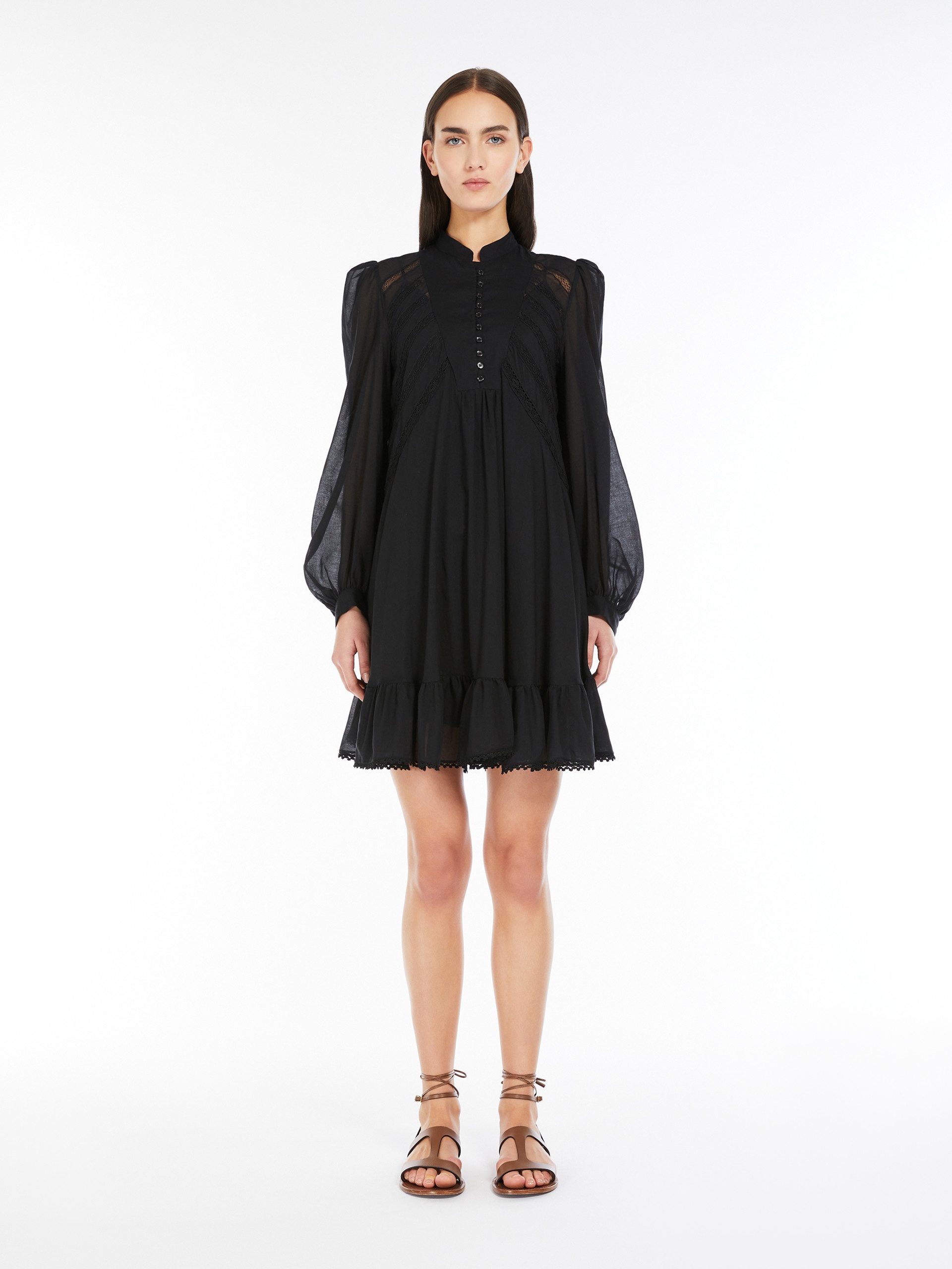 ASTER1234 Flared cotton voile dress - 3