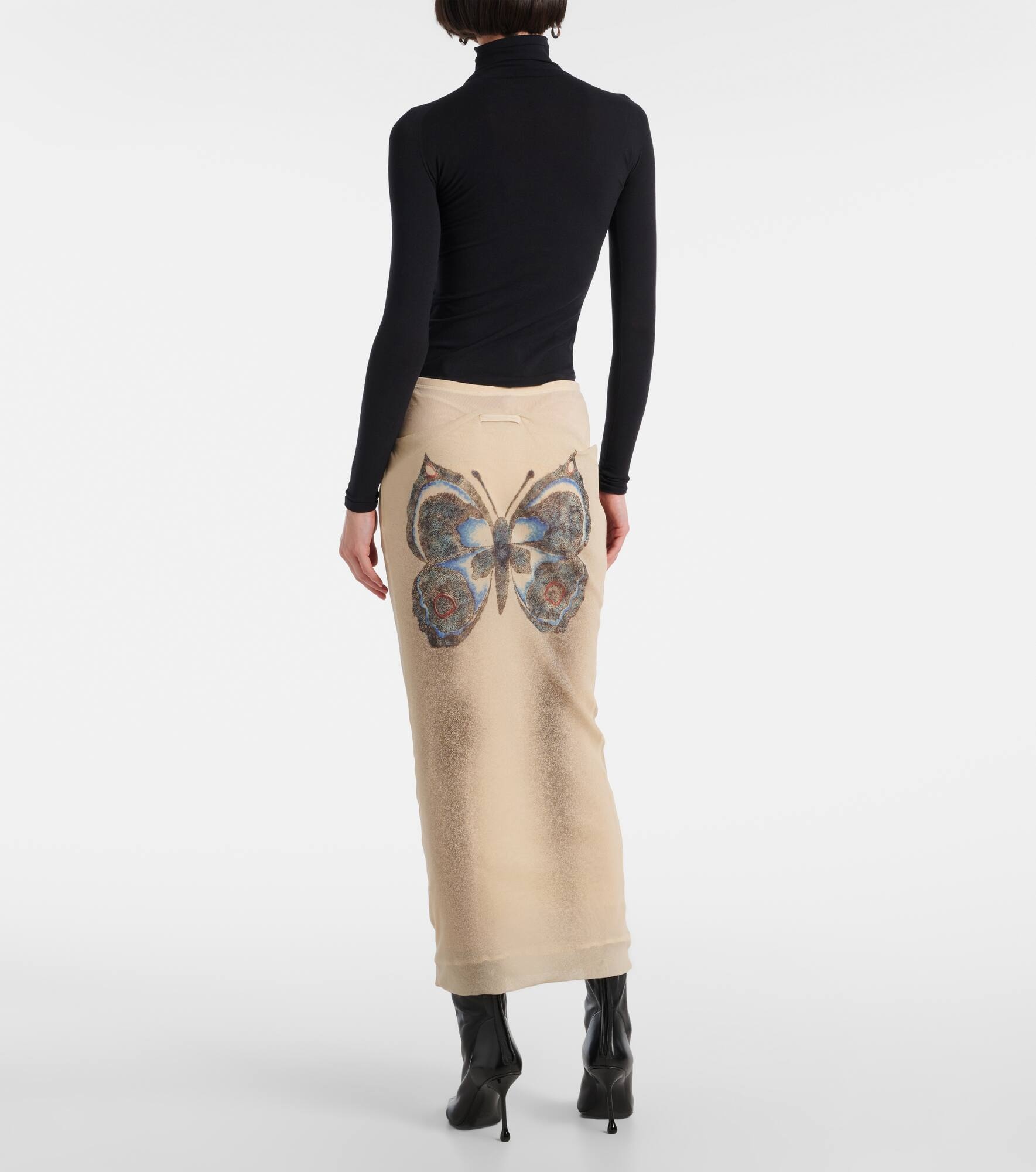 Printed jersey midi skirt - 3