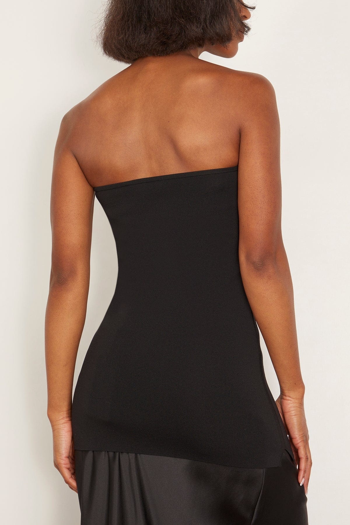 Compact Knit Tube Top in Black - 4
