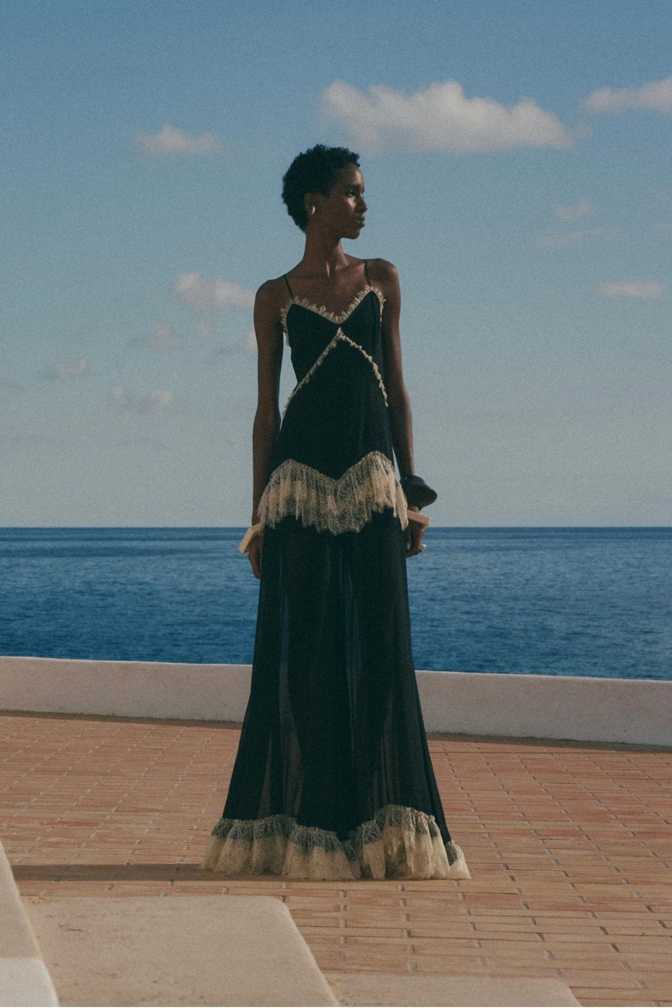 ESTELA MAXI DRESS IN BLACK VISCOSE GEORGETTE - 1