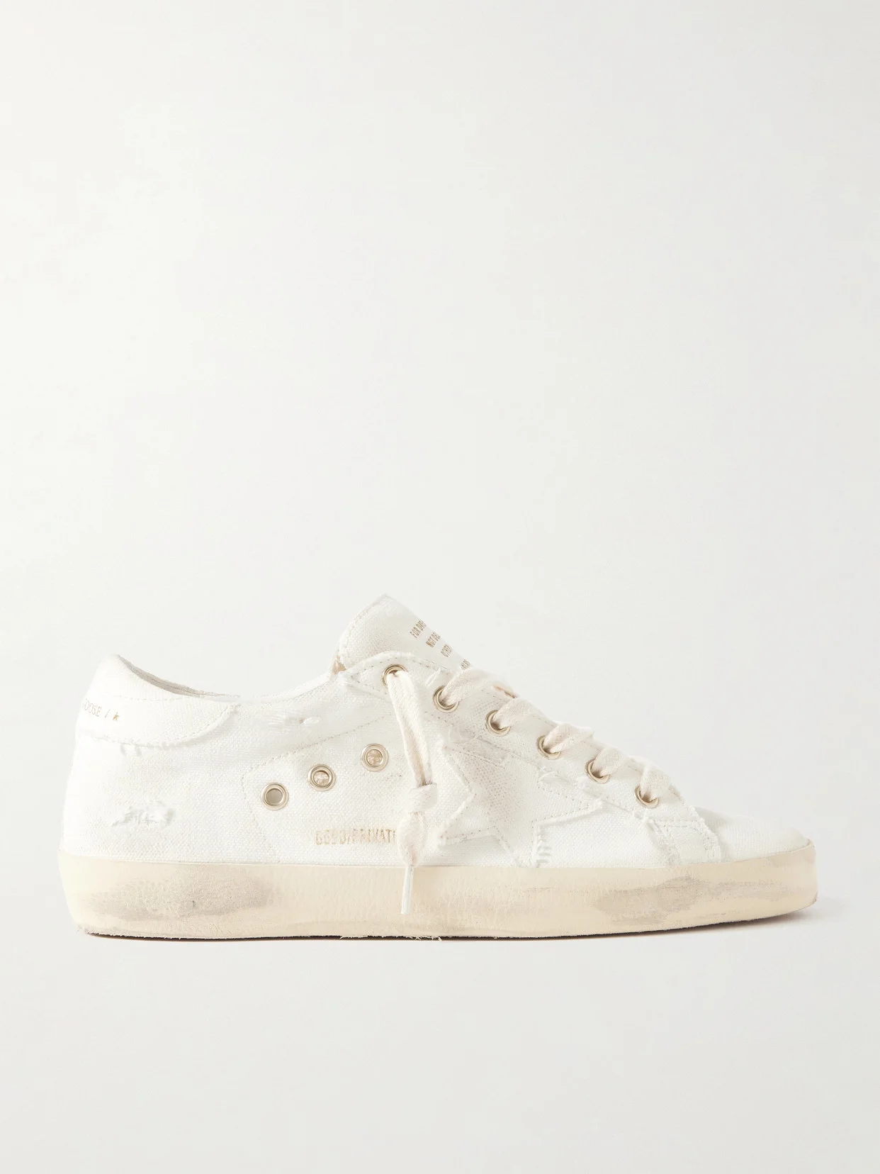 Super-star Distressed Canvas Sneakers - 1