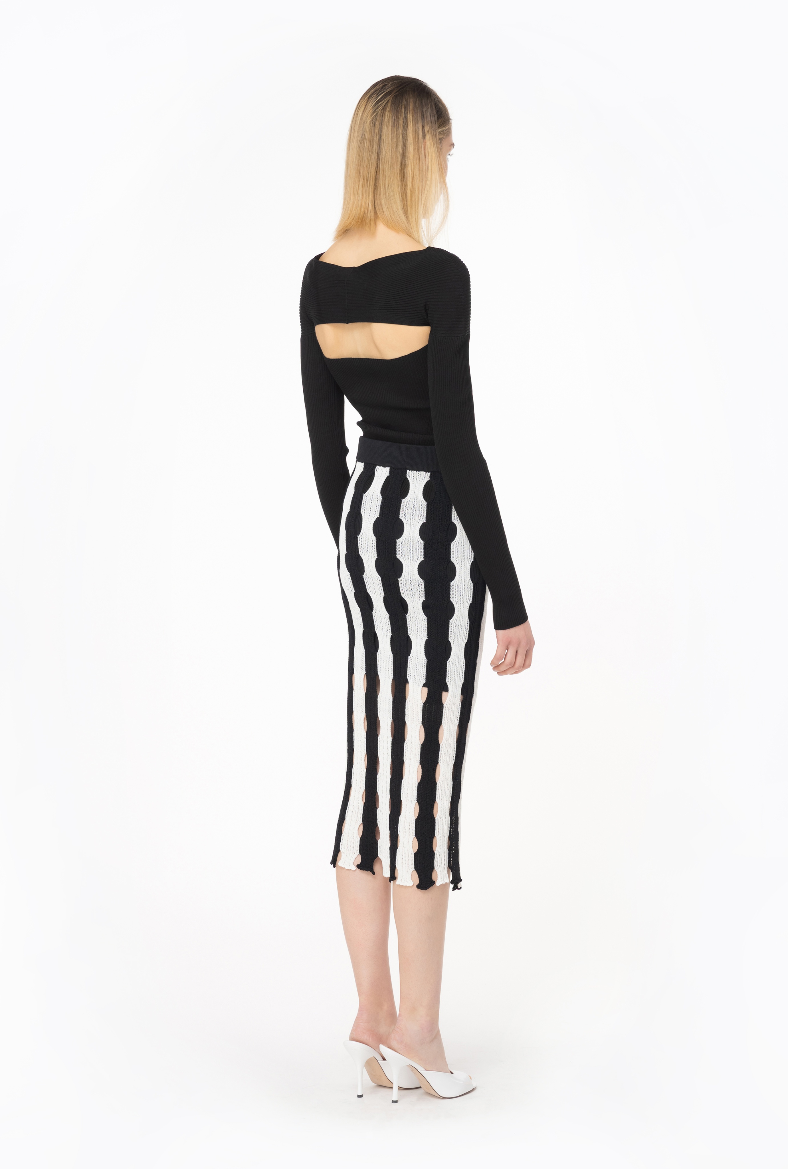 OPENWORK KNIT SKIRT - 4