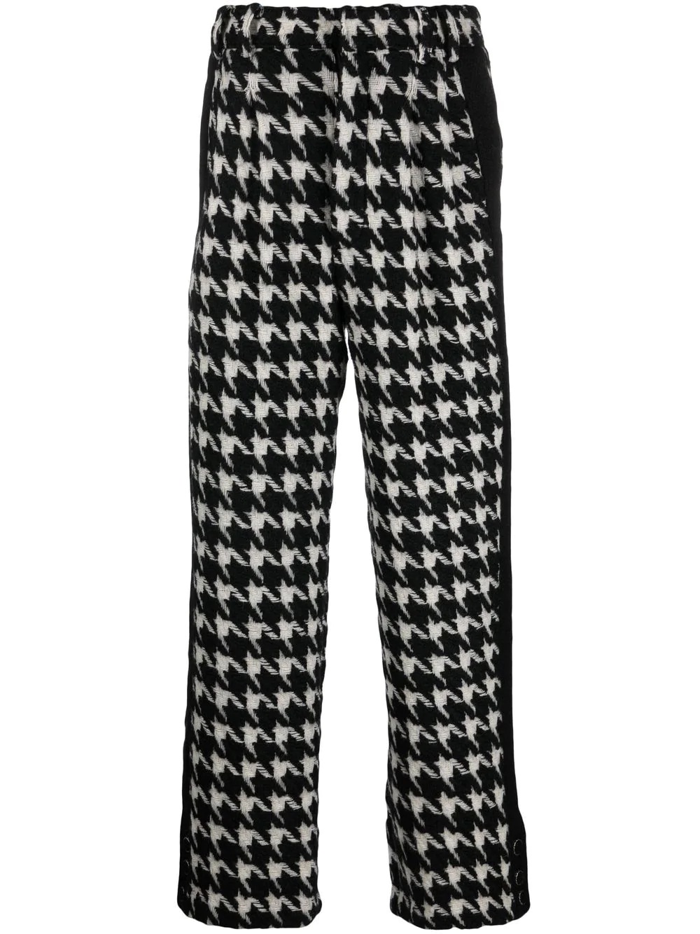 houndstooth-pattern straight-leg trousers - 1