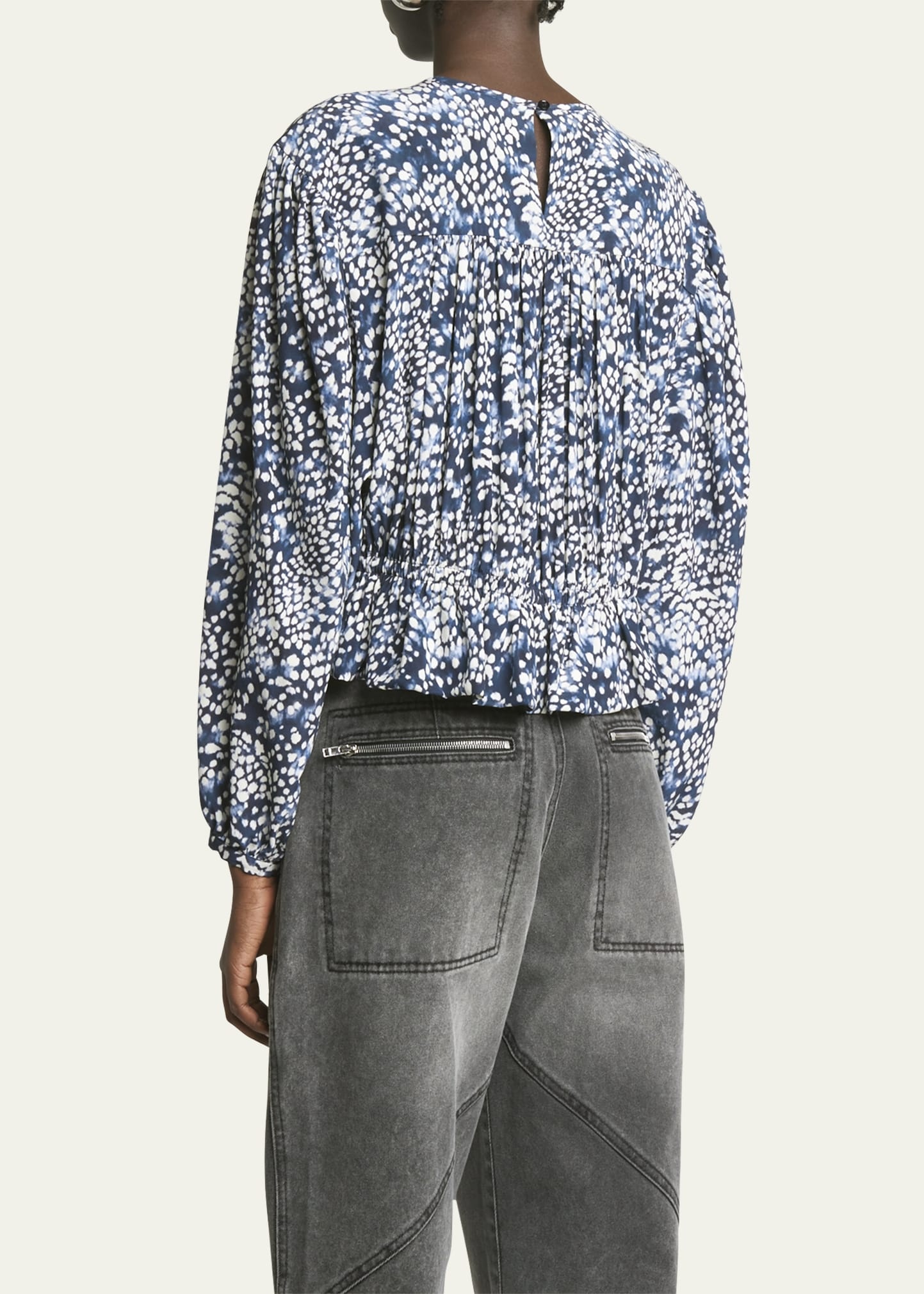 Isabel Marant Gelina Printed Peplum Top bergdorfgoodman REVERSIBLE