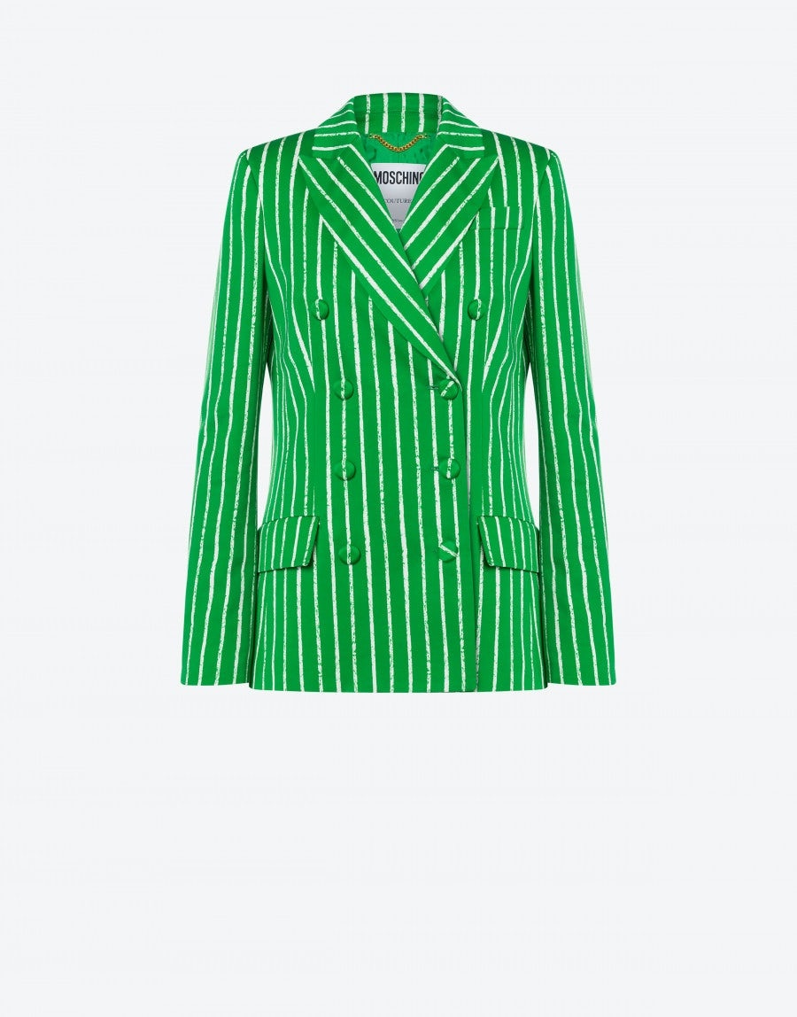 PINSTRIPES PRINT TWILL JACKET - 1