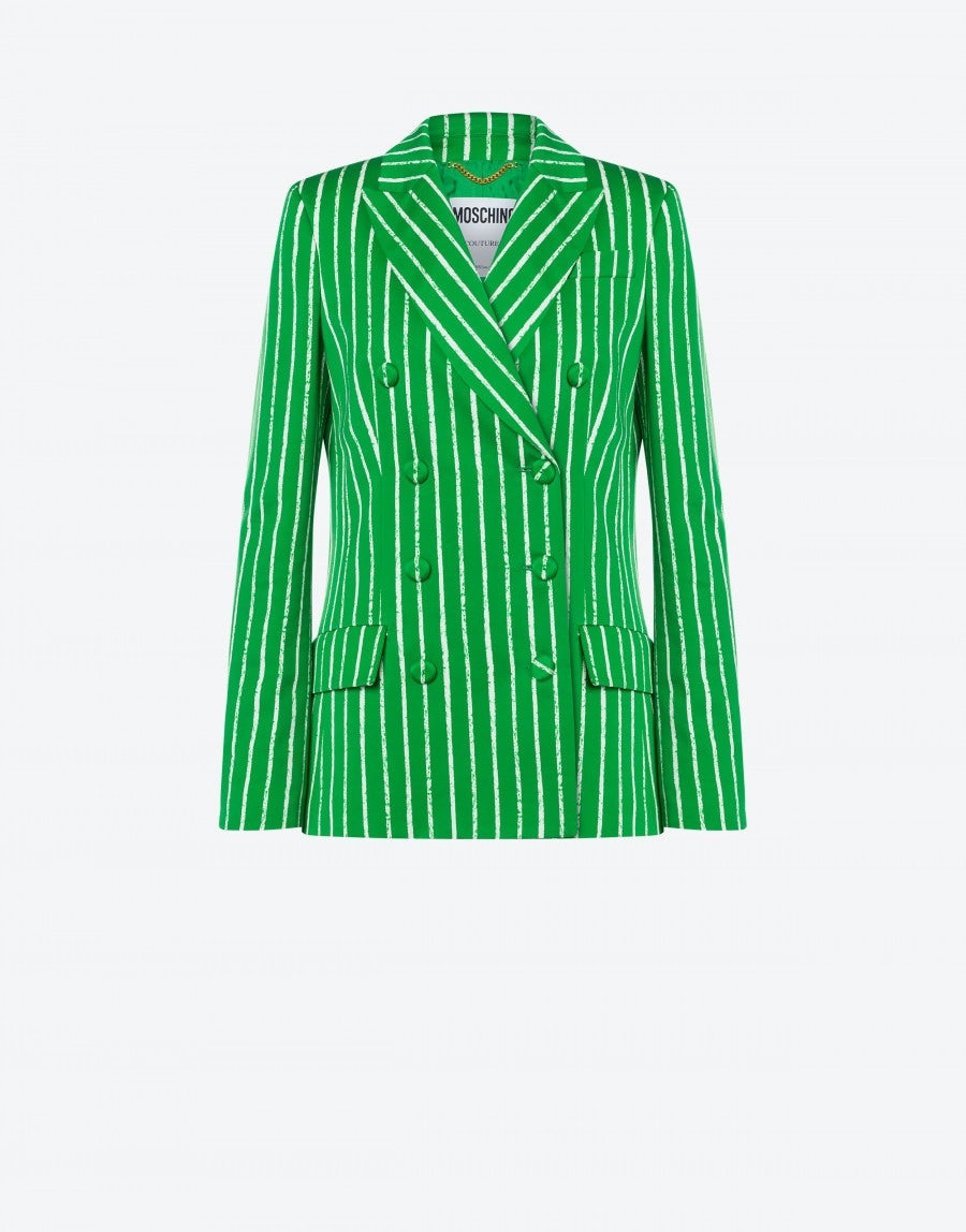 PINSTRIPES PRINT TWILL JACKET - 1