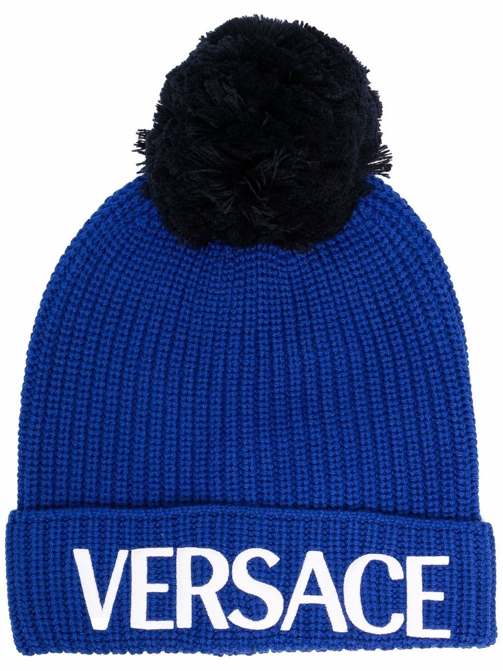 logo-print knitted beanie - 1