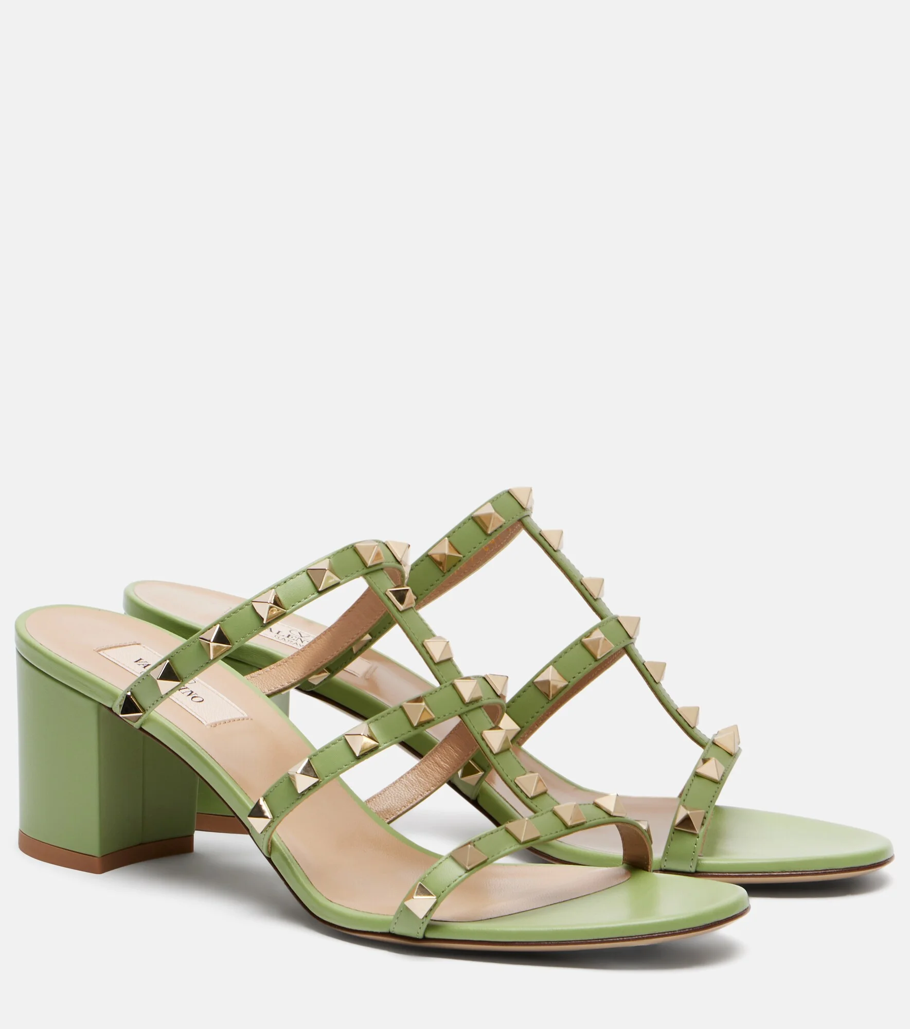 Rockstud leather sandals - 1