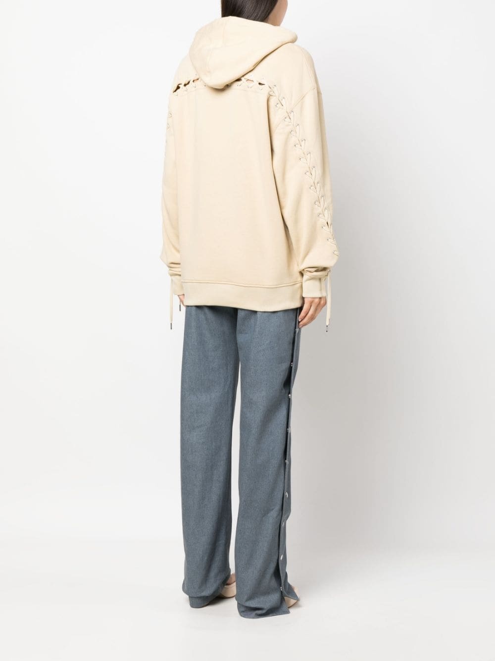 lace-up hoodie - 4