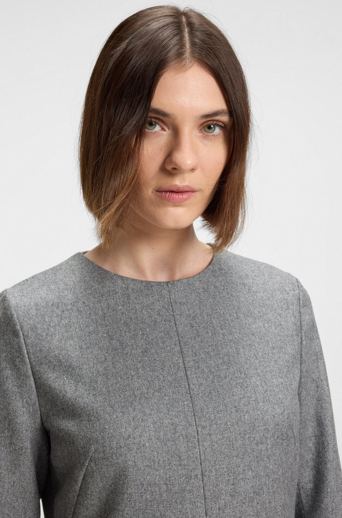 FLANNEL DRESS WITH WELT POCKETS - 5