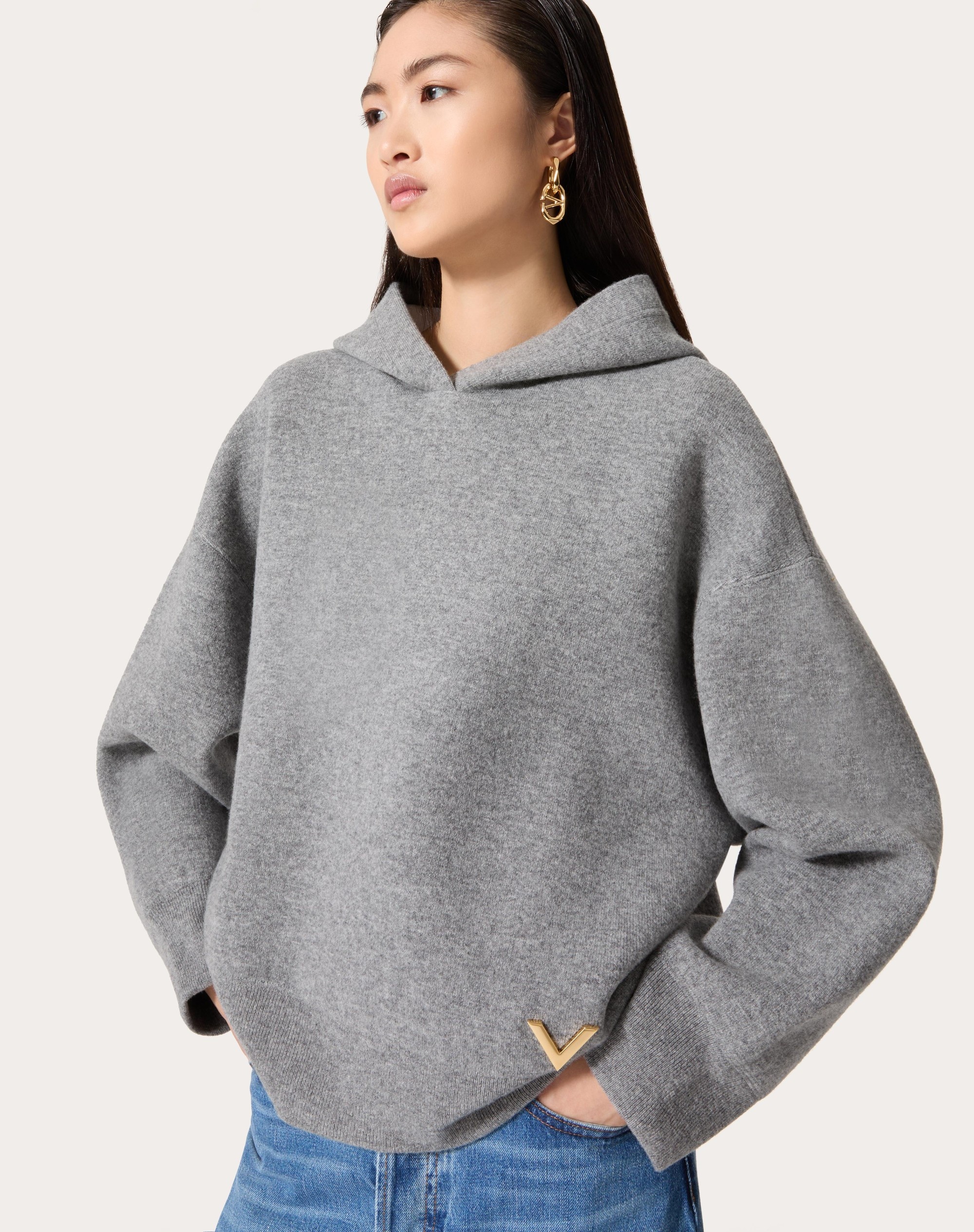 WOOL AND STRETCHED VISCOSE SWEATER - 5