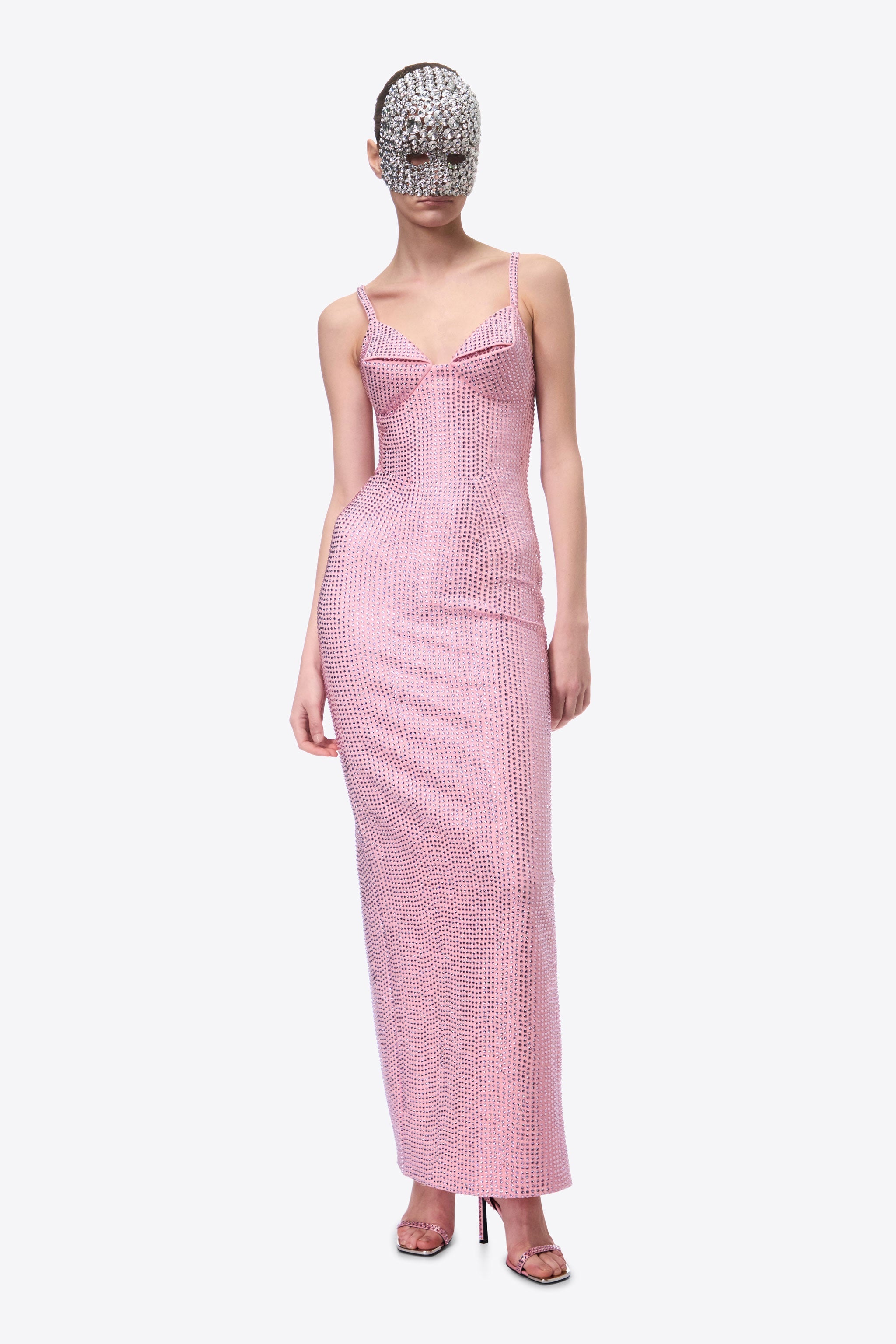 Pink Gown with Crystal Embellishment deals