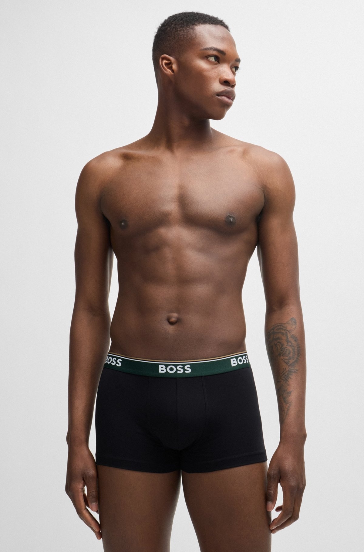 THREE-PACK OF STRETCH-COTTON TRUNKS WITH LOGO WAISTBANDS - 2