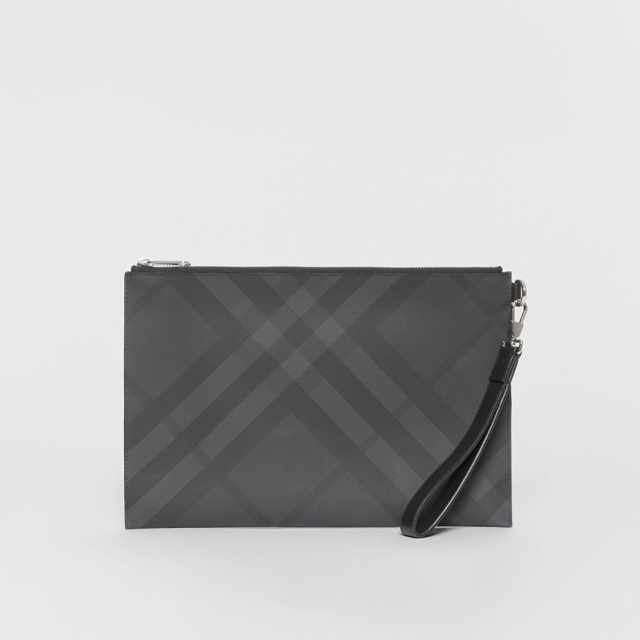 London Check and Leather Zip Pouch - 7