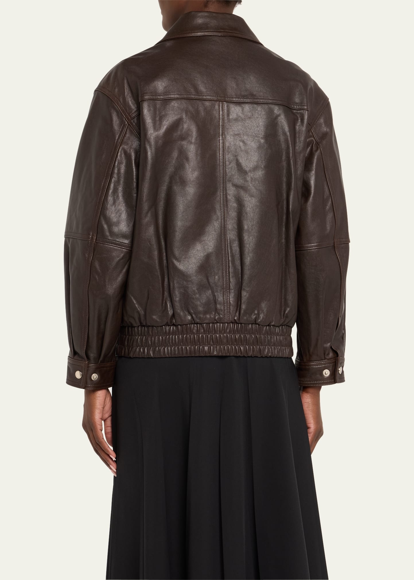 Vintage-Inspired Blouson Leather Jacket - 3