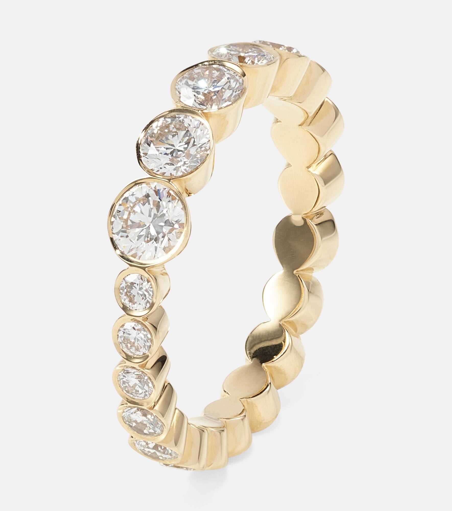Ensemble Croissant 18kt gold ring with diamonds - 3
