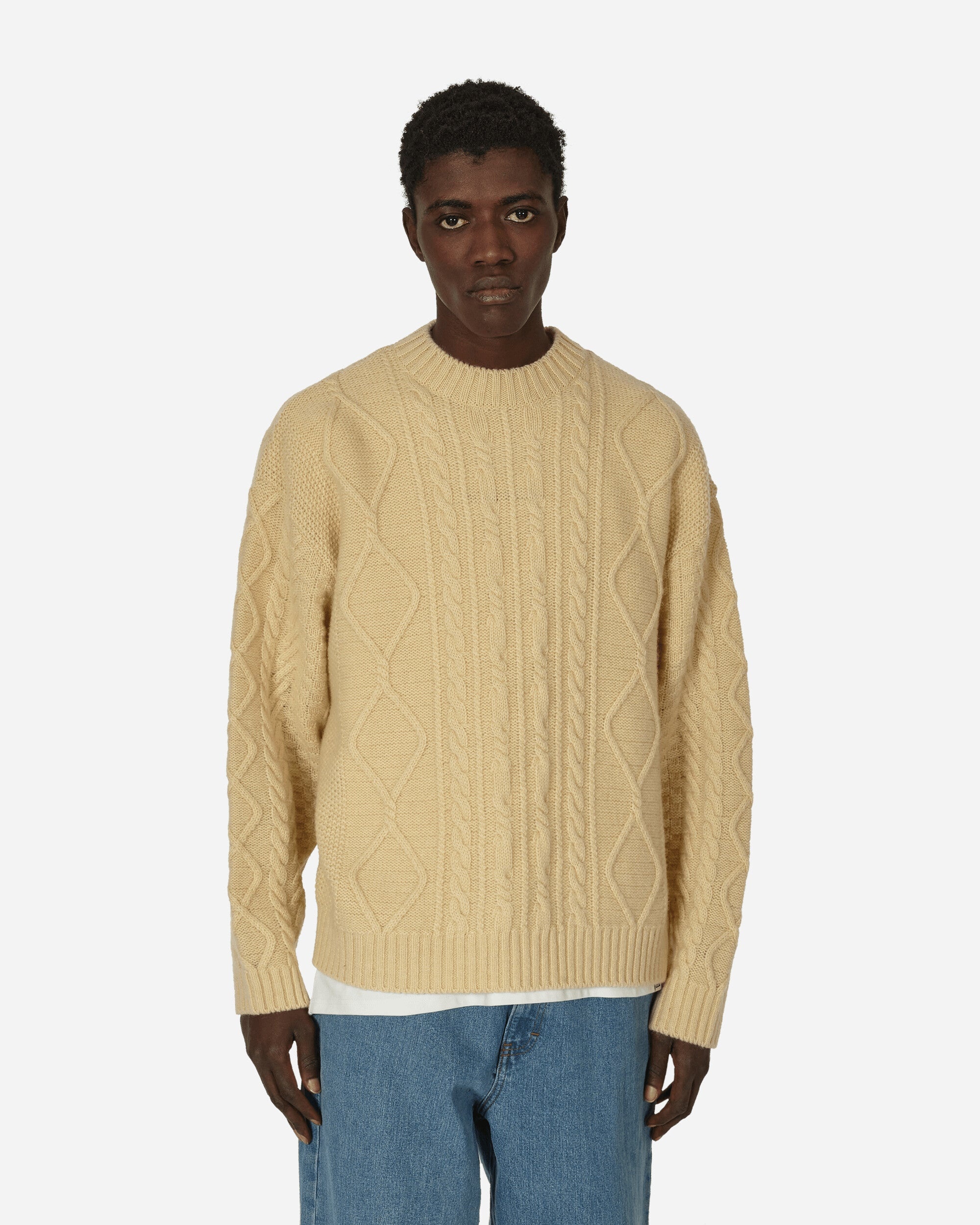 美品☆ UNUSED 5G Crew Neck Knit Sweater Kapital 5G Wool Cable Knit 