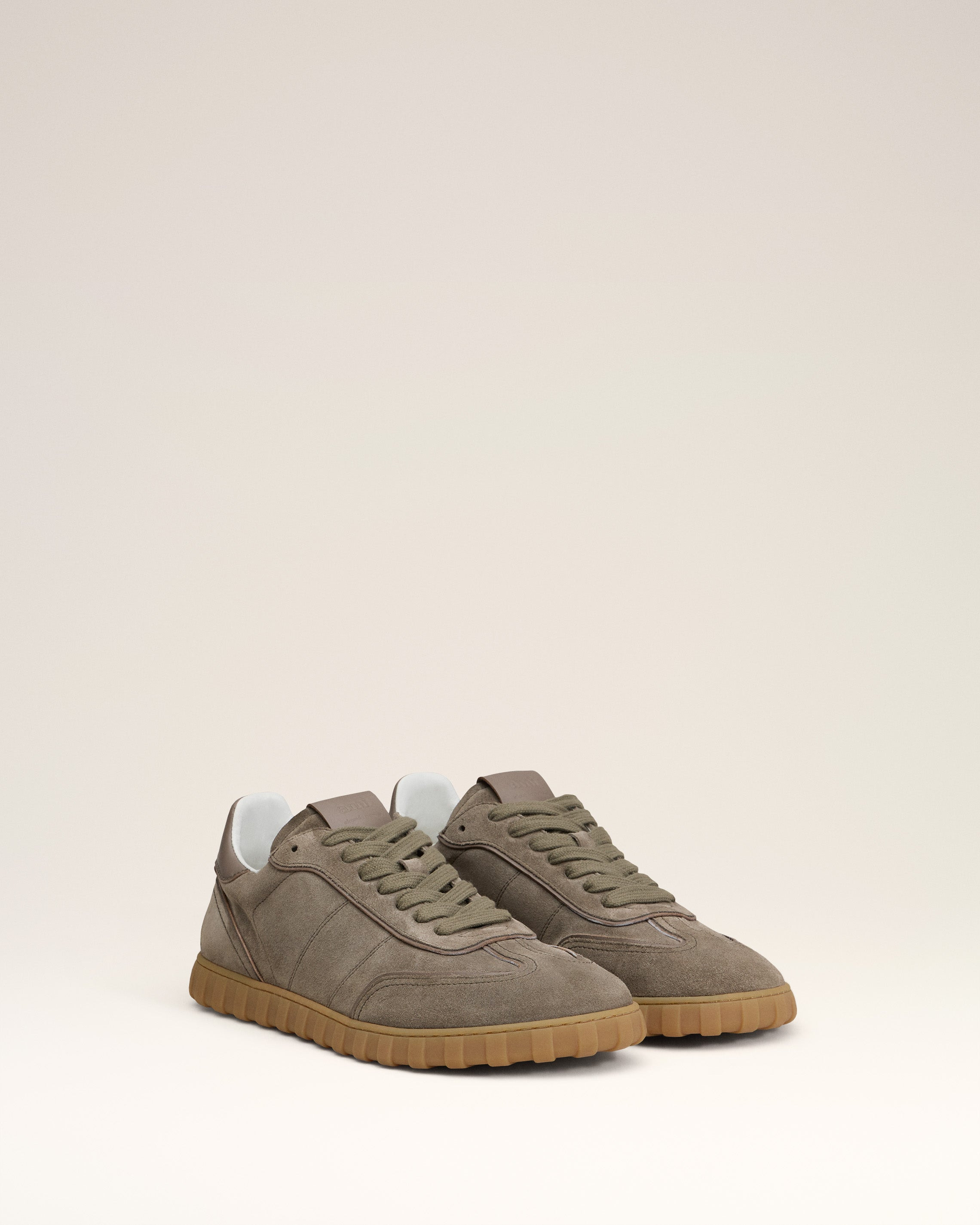 BEIGE LEATHER LOW TOP STEP SNEAKERS - 3