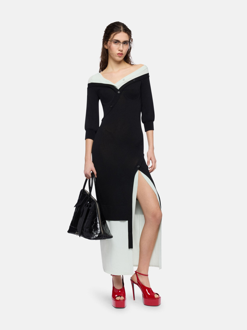 THE ATTICO BLACK AND BLUE KNITTED DRESS outlook