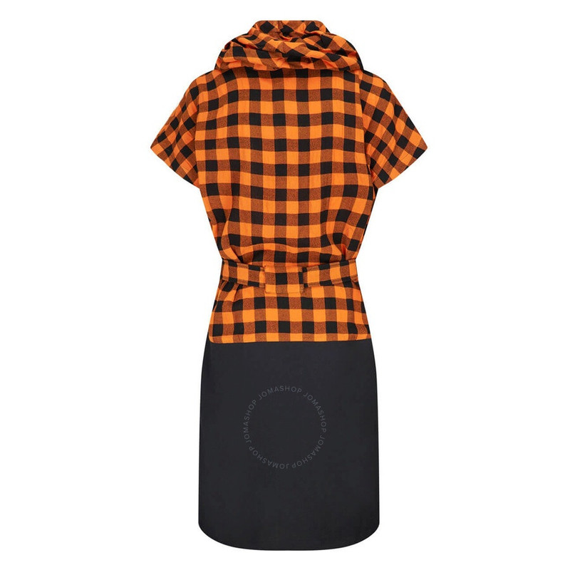 Kenzo Wool Blend Check Snood Dress 5