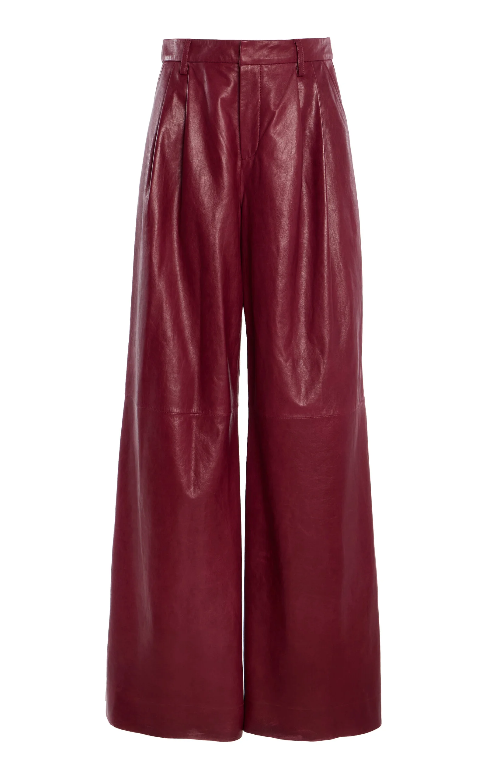 Kobie Lambskin Wide Leg Pants burgundy - 1