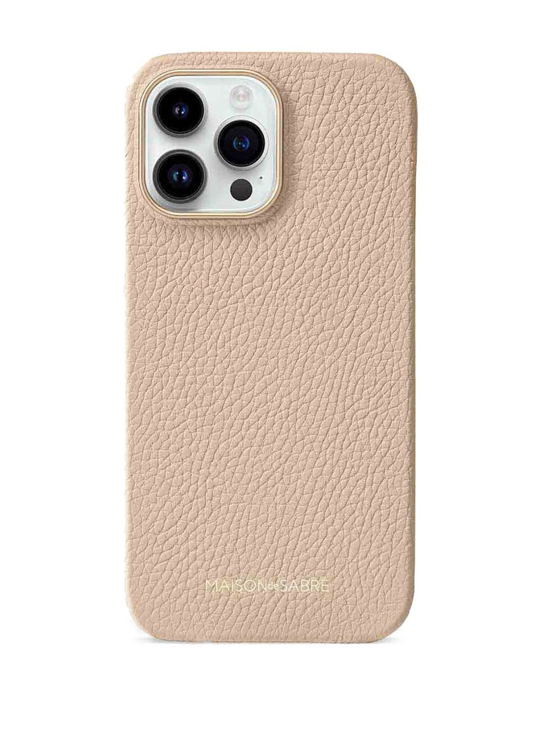 iPhone 14 Pro pebbled leather phone case 1