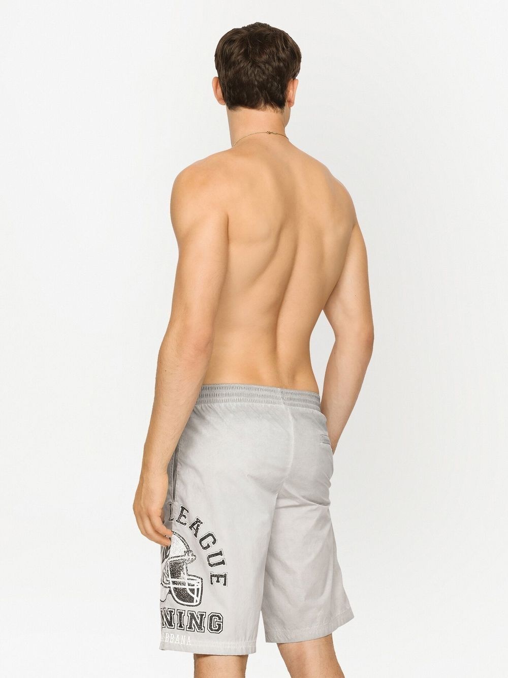 graphic-print knee-length swim shorts - 4