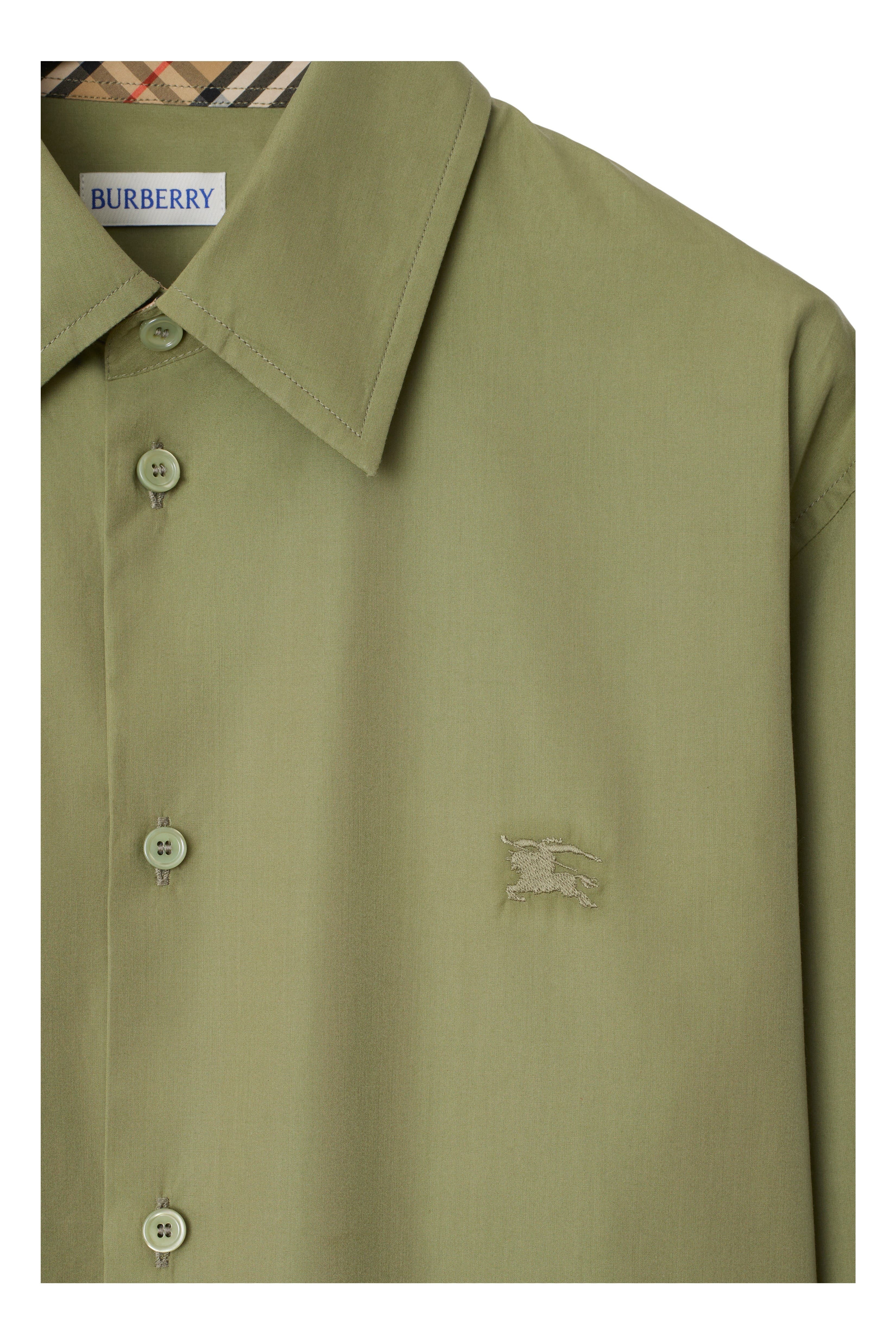 burberry Regular Fit Cotton Poplin Shirt in Wreath Green at Nordstrom - 5