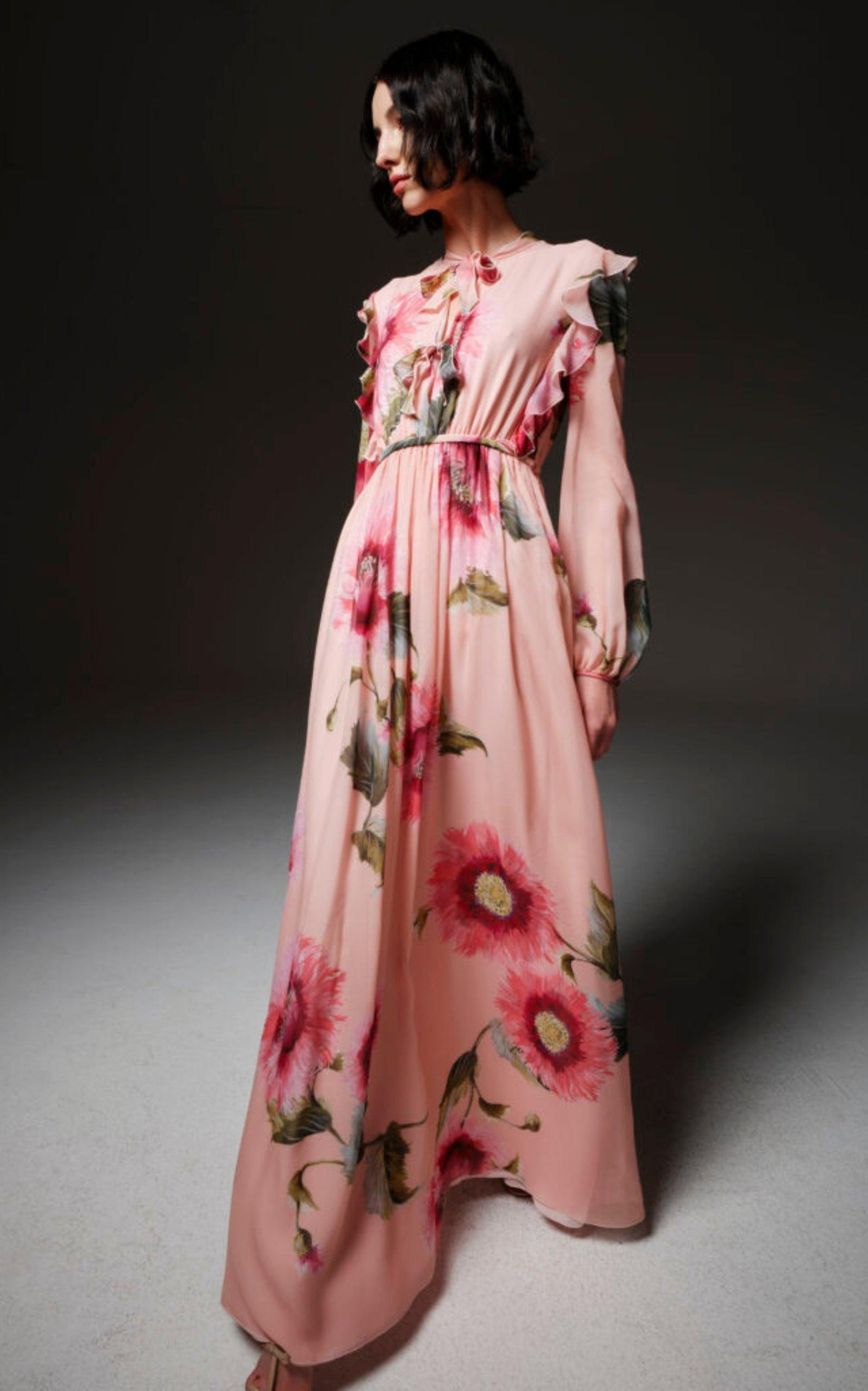Botanic Blow Up-print Silk Georgette Gown - 2