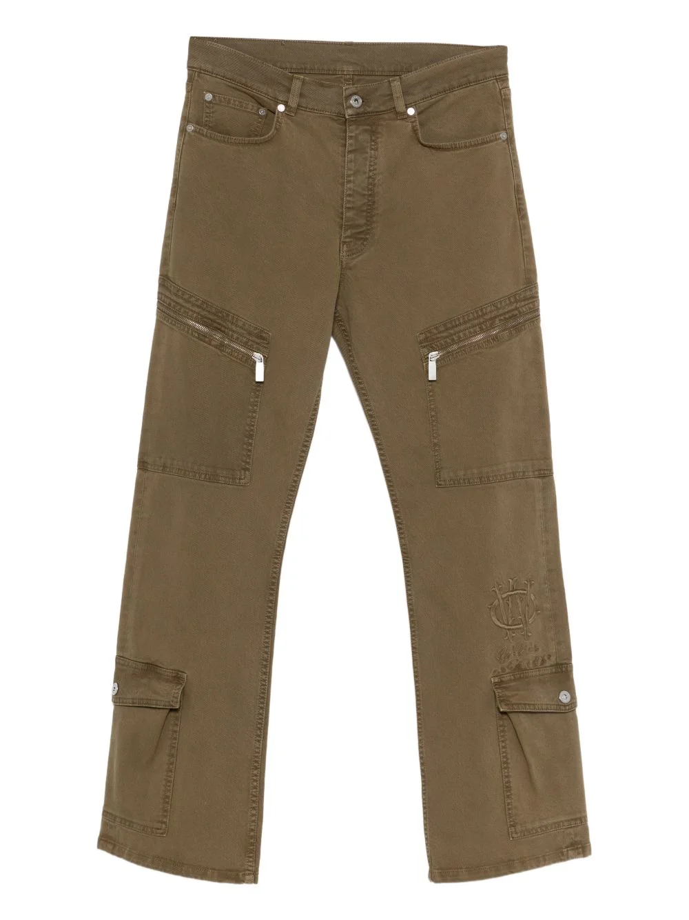 zip-pocket embroidery trousers - 1