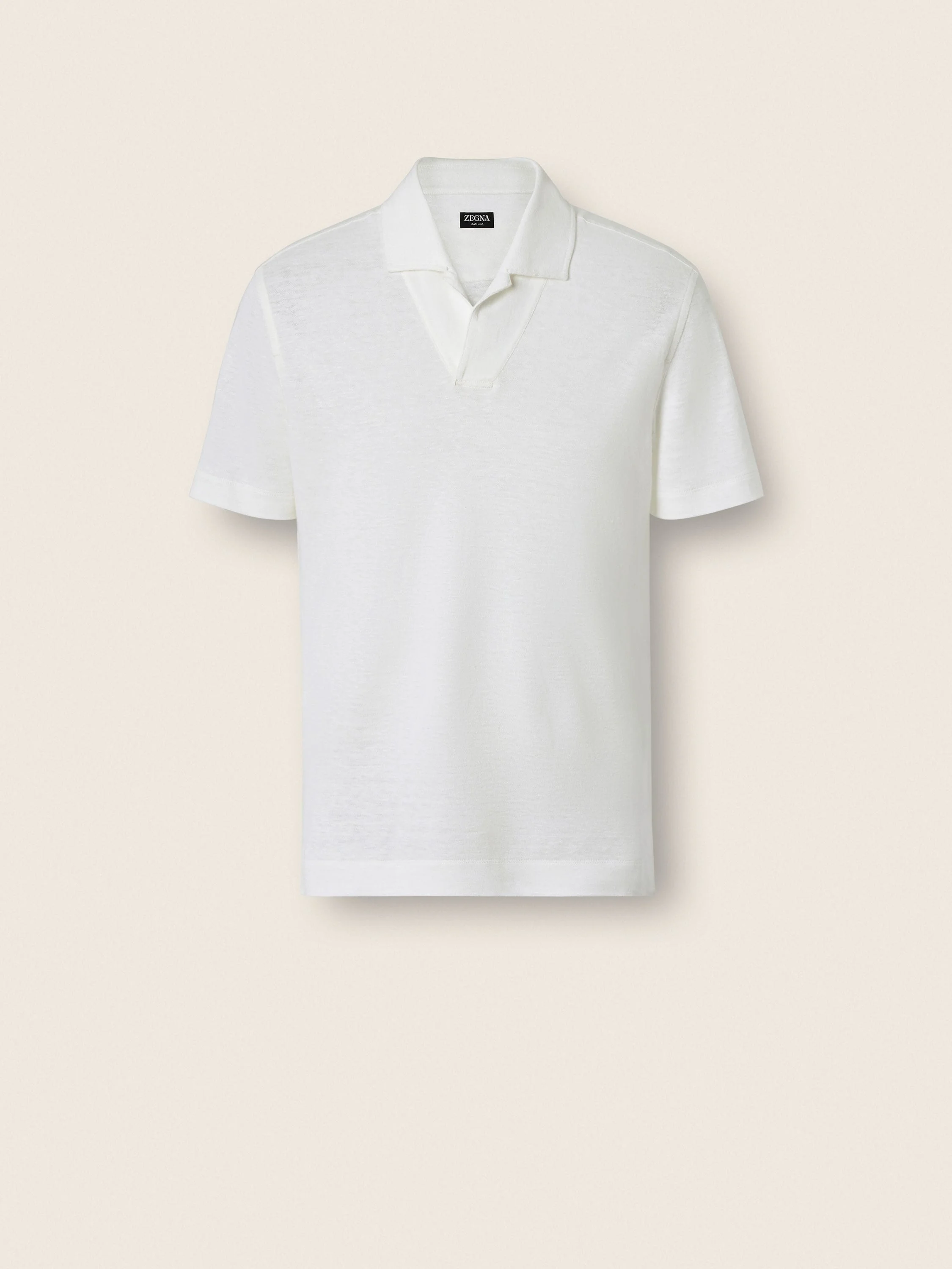 WHITE OASI LINO POLO SHIRT - 1