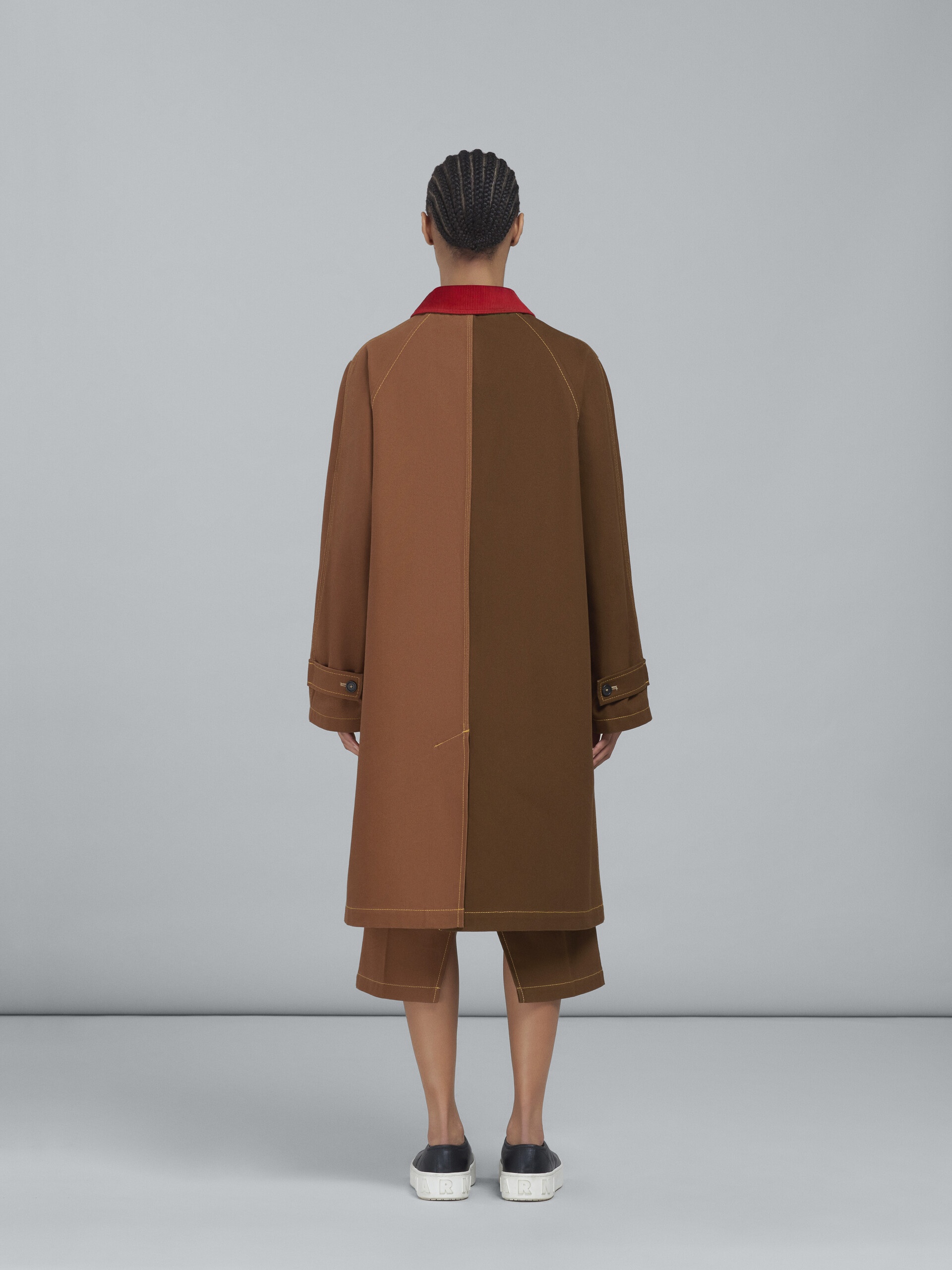 MARNI X CARHARTT WIP - BROWN COLOUR-BLOCK COAT - 3