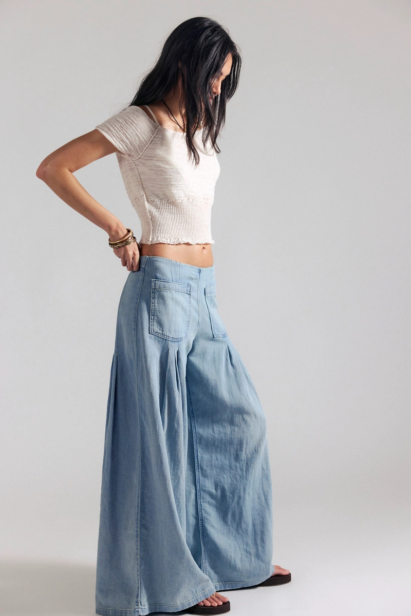 We The Free Plot Twist Pintuck Wide-Leg Jeans 4