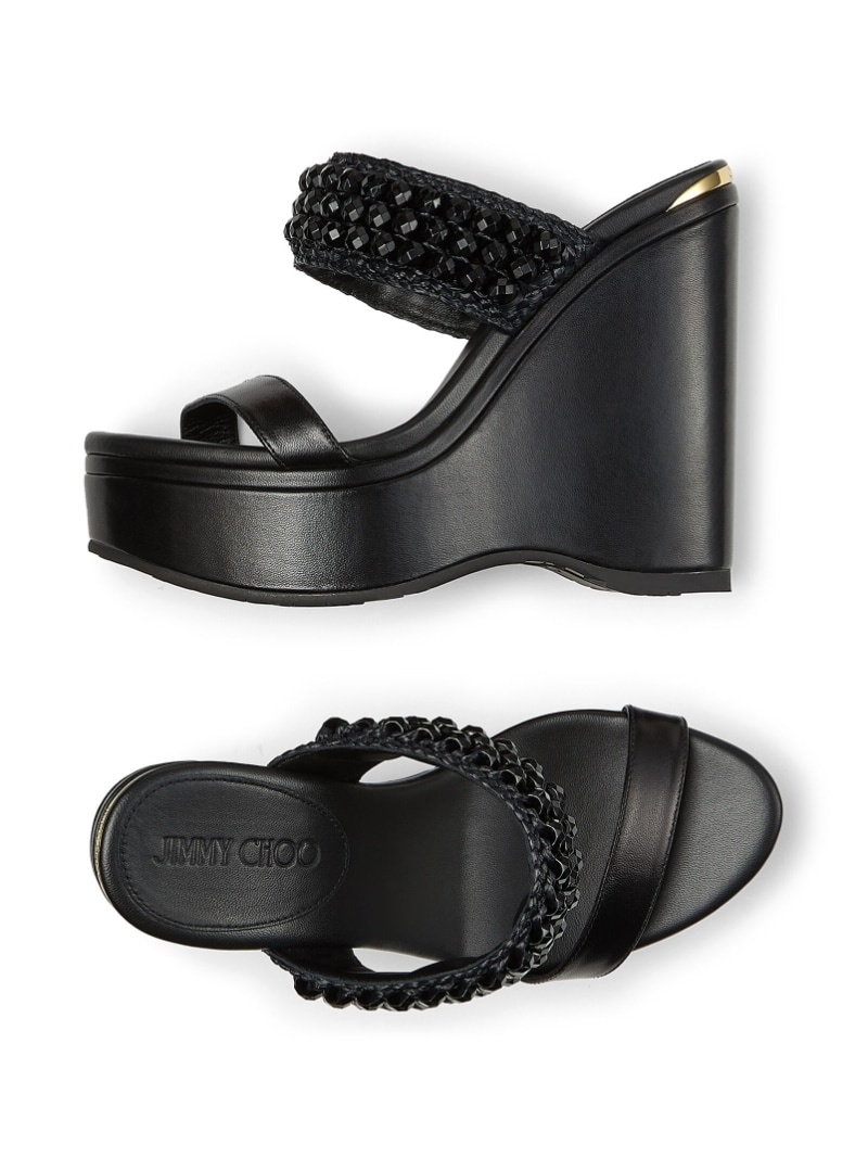 Amoure beaded wedge sandals - 4